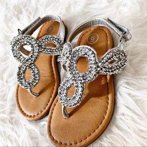 Silver Beaded Sandals